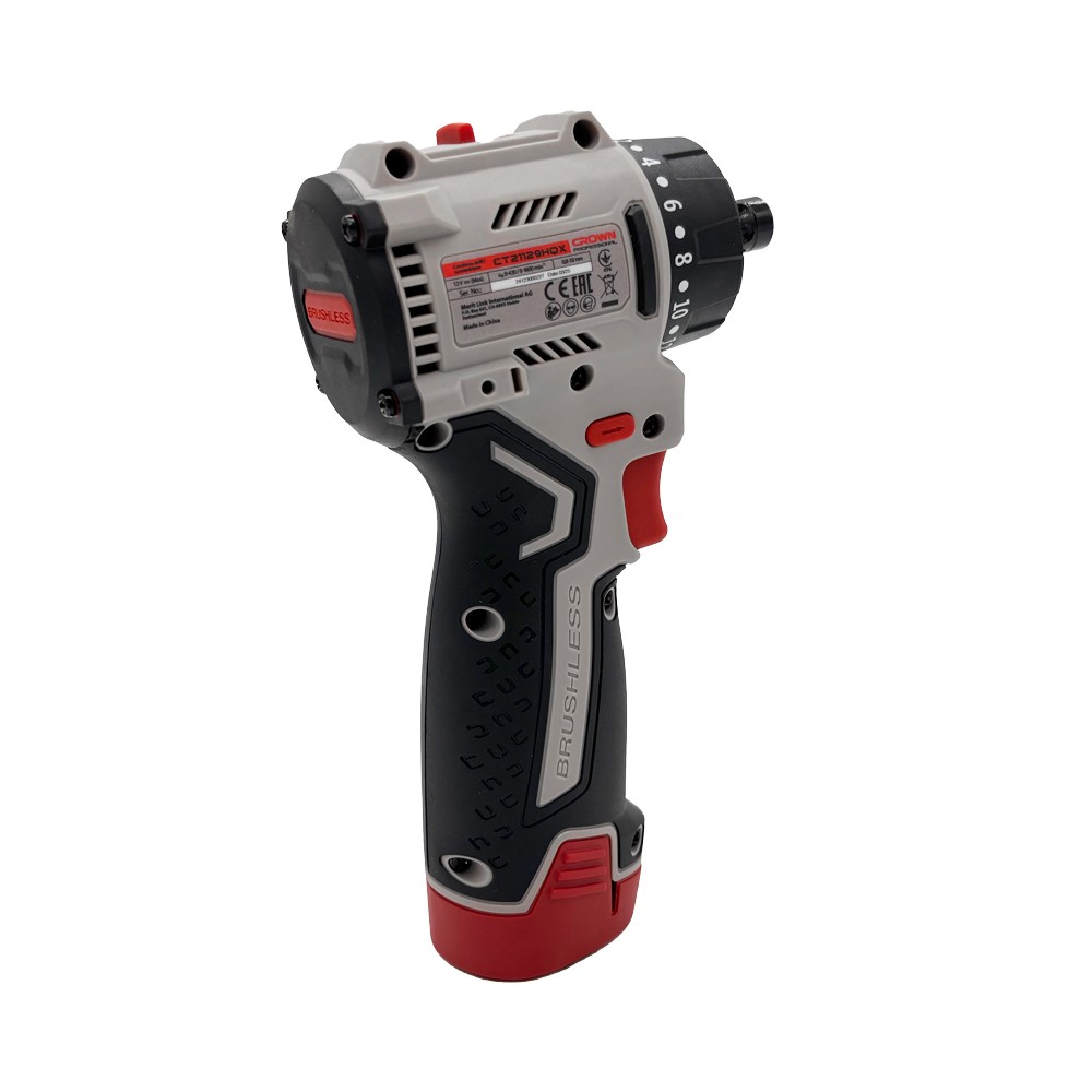 Дрель-шуруповерт аккумуляторная со сменными патронами CROWN CT21129HQX-2 BMC