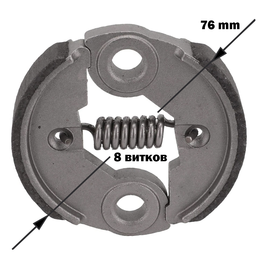 Муфта сцепления бензотриммера ВС-430/BC-520 (st), стальные кулачки, пружина 8 витков