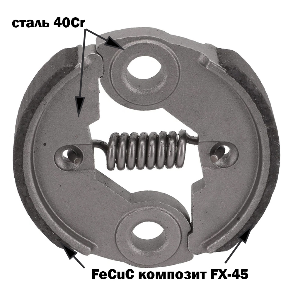 Муфта сцепления бензотриммера ВС-430/BC-520 (st), стальные кулачки, пружина 8 витков