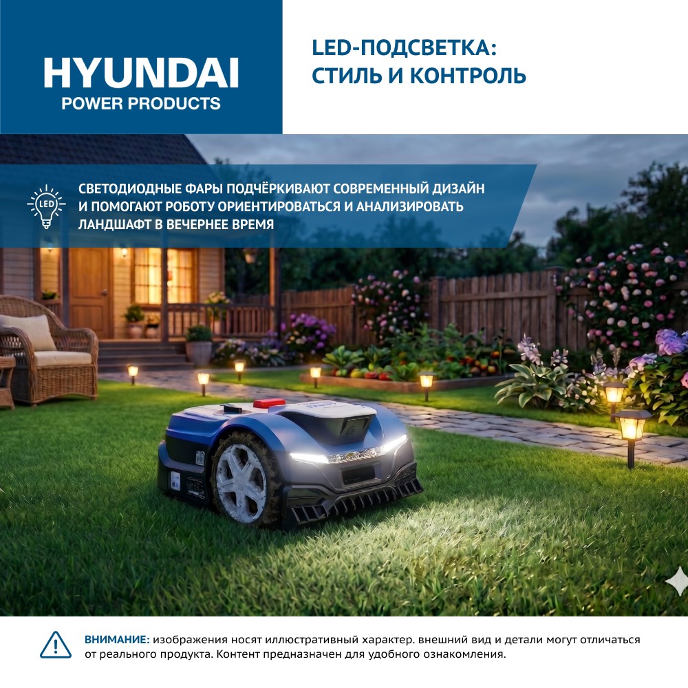 Газонокосилка-робот аккумуляторная HYUNDAI L-CORTEX-7