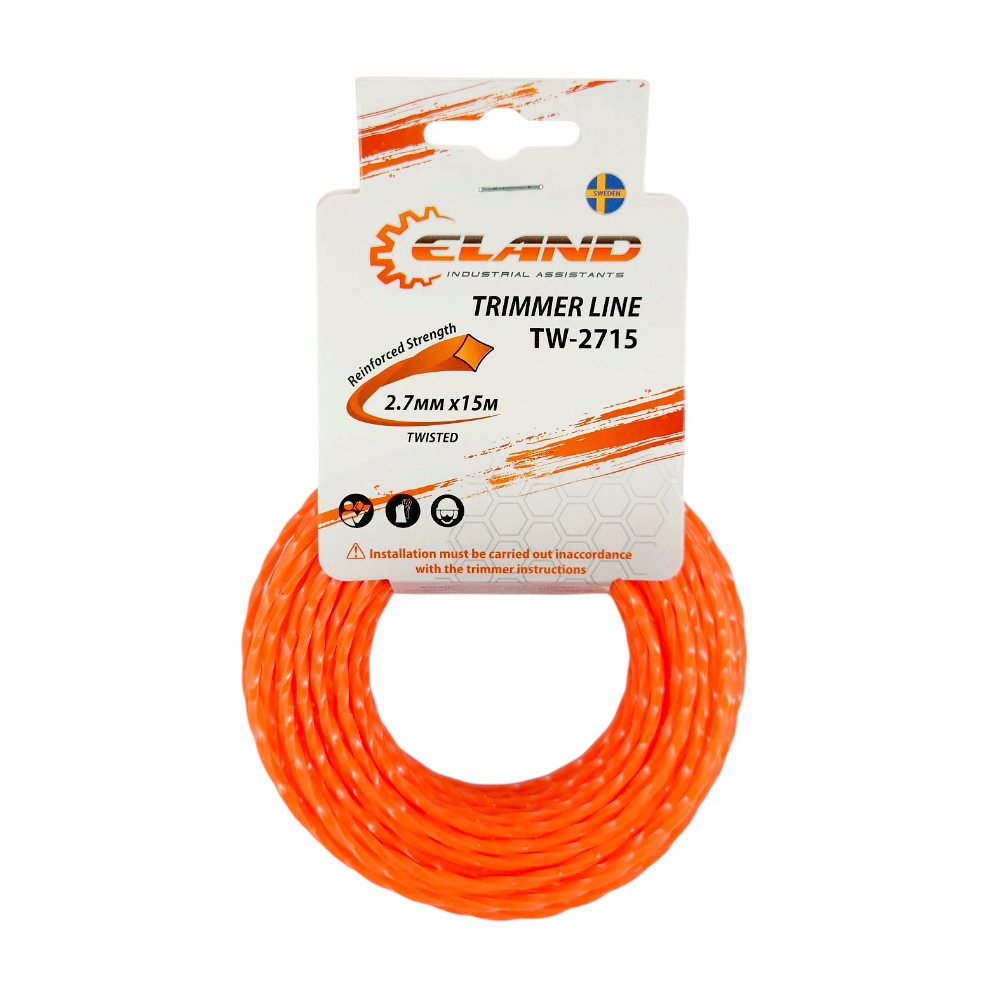 Леска для триммера ELAND TW-2715 2,7мм*15м,витой (отгружается кратно 12 шт)