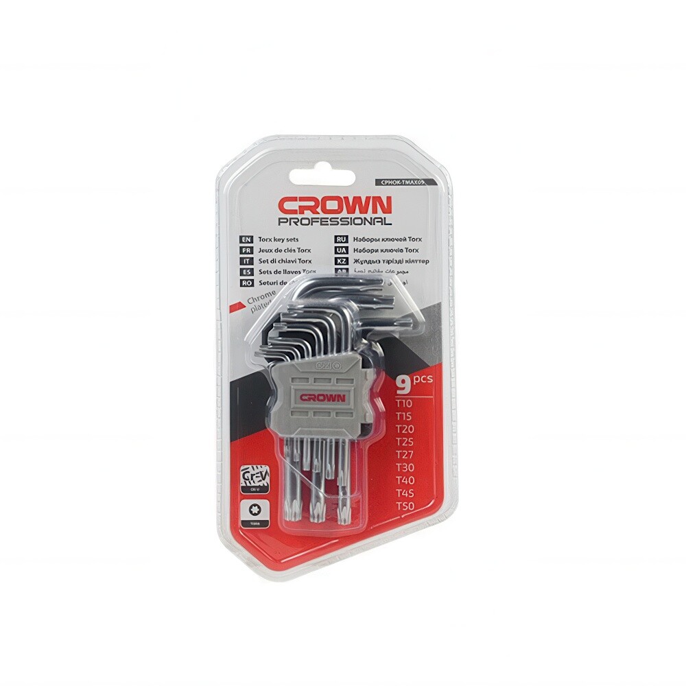 Набор ключей Torx CROWN T10-T50 9шт короткие CPHOK-TMAX09