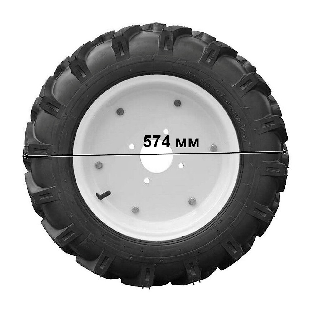 Колесо культиватора VELLES 5.00-12, протектор ЕЛОЧКА, левое