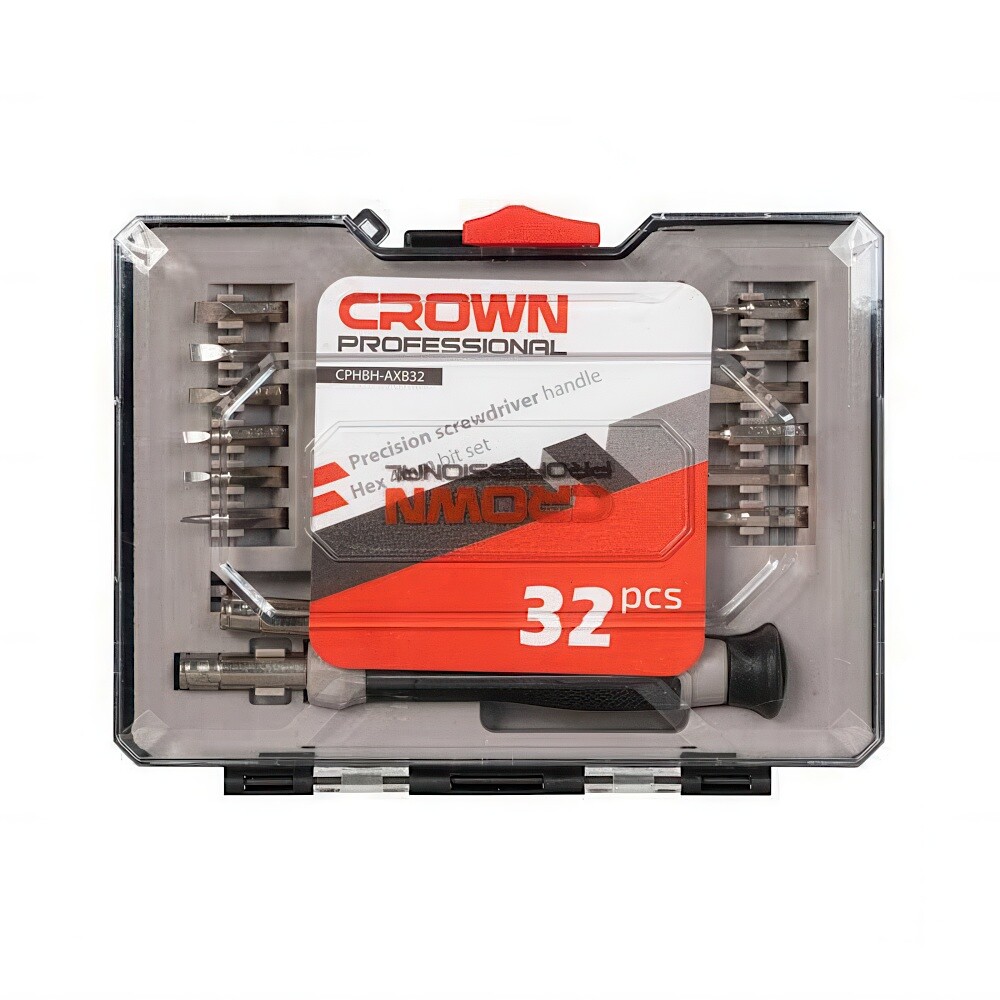 Отвертка с набором головок CROWN 32 предмета CPHBH-AXB32