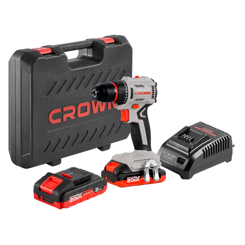 Дрель-шуруповерт аккумуляторная CROWN CT21131HMX-2 BMC