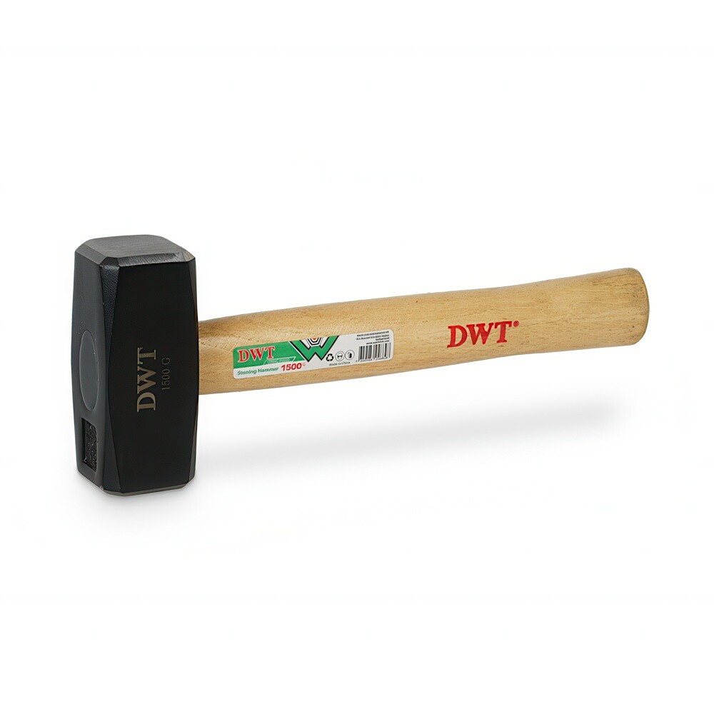 Киянка резиновая черная DWT 230 г, ручка гикори DHHR-WHB08