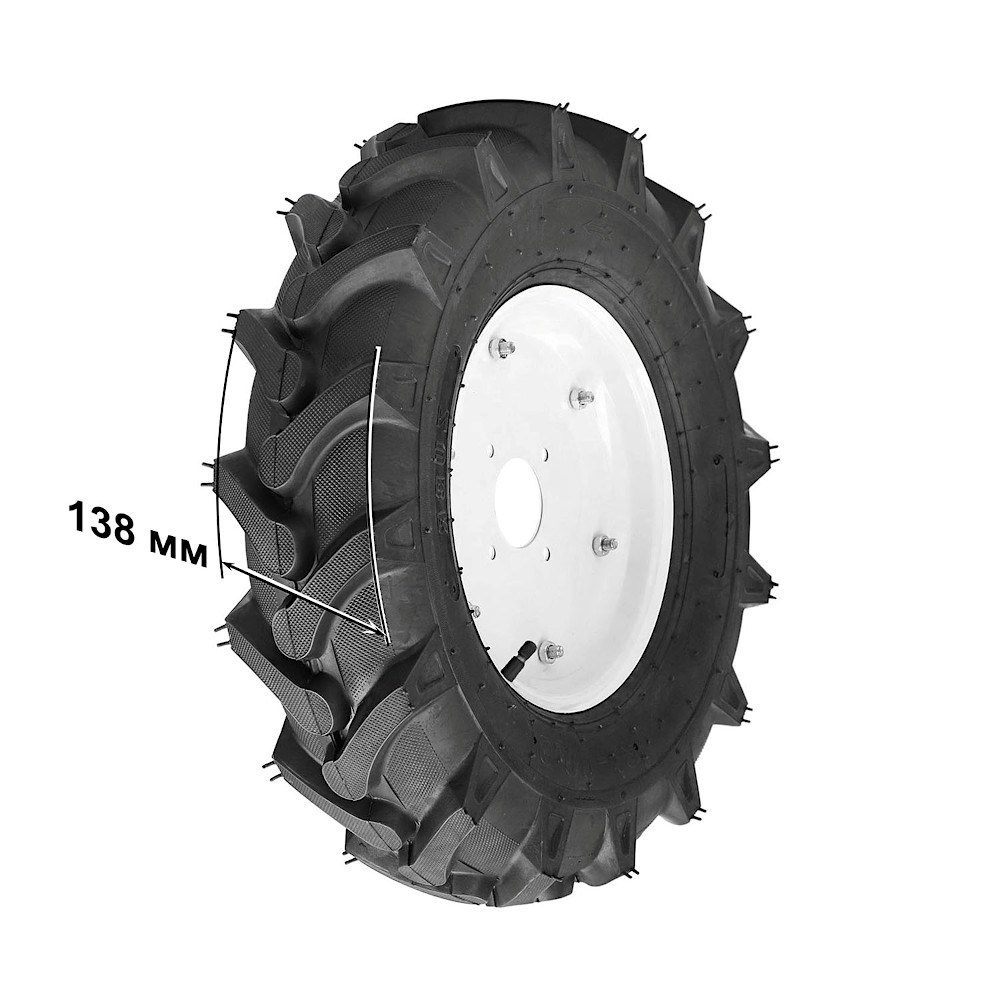 Колесо культиватора VELLES 5.00-12, протектор ЕЛОЧКА, левое