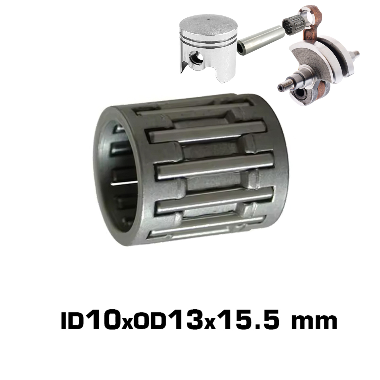 Подшипник поршня игольчатый (сепаратор) бензотриммера BC-430, dxDxB, 10x13x15,5 мм